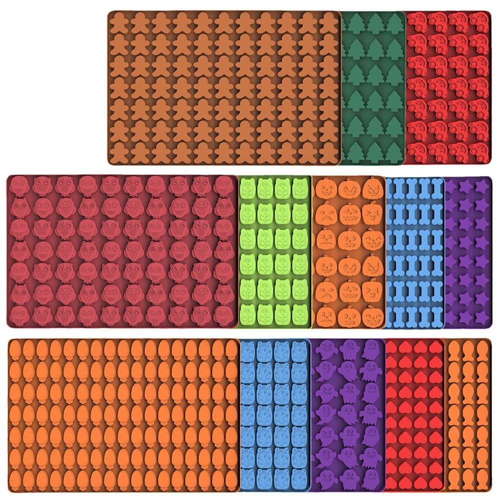 Tapetes de Silicone para Assar de Várias Formas, Bandeja para Biscoitos e Petiscos para Cães, Moldes Gatos e Cães D