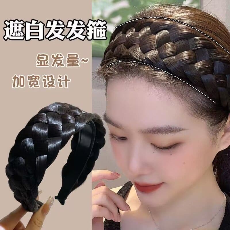 Mulheres trançado cabelo capa de aba larga novo estilo espinha de peixe torção tranças argola reduzida bandana pressiona
