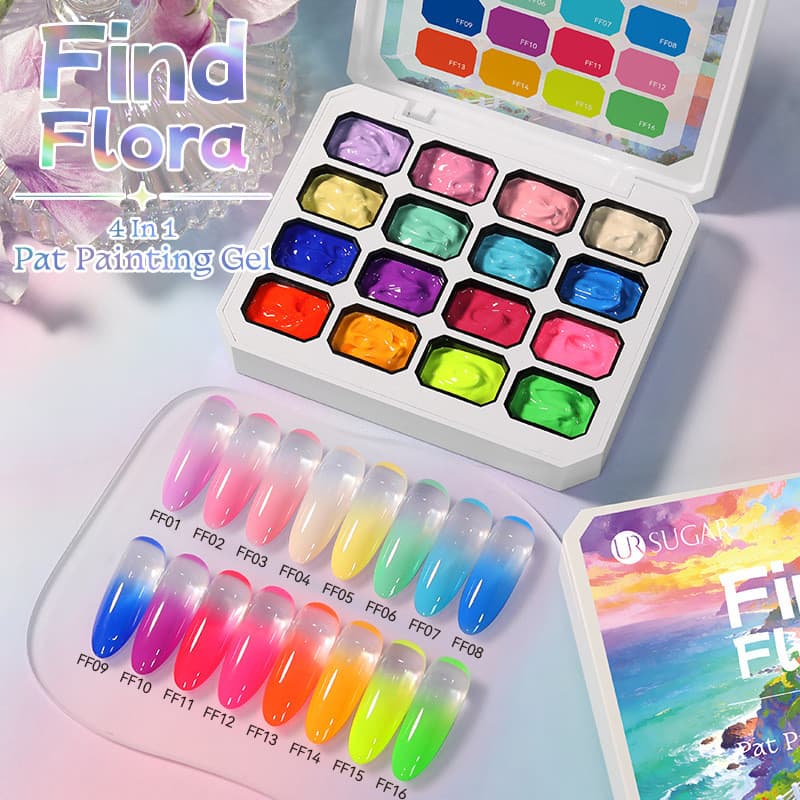UR Açúcar 16 Cores Nail Art Pat Pintura Gel Secagem Rápida Sem Limpeza Um Gradiente Polonês-Design Mudança De Cor Emb