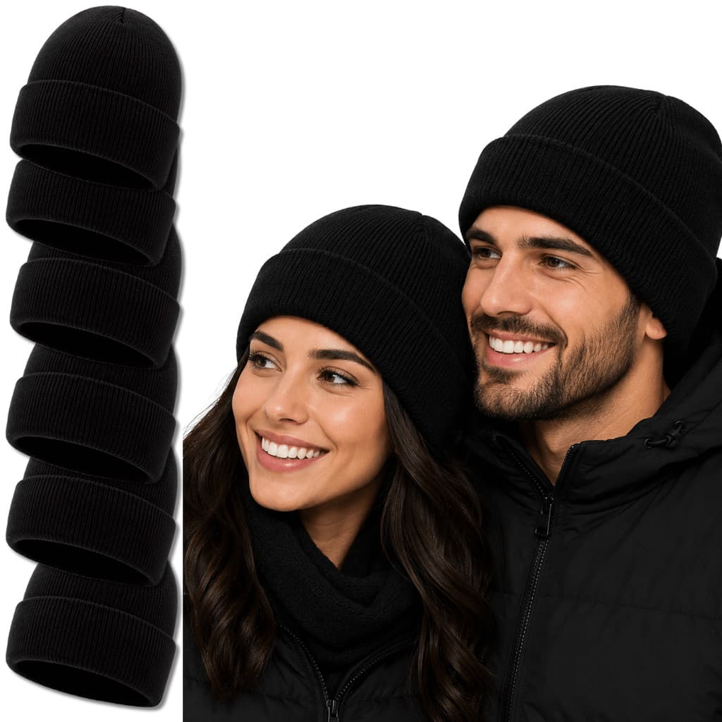 Kit 6 Toucas Básica Inverno Preta Unissex Tamanho único