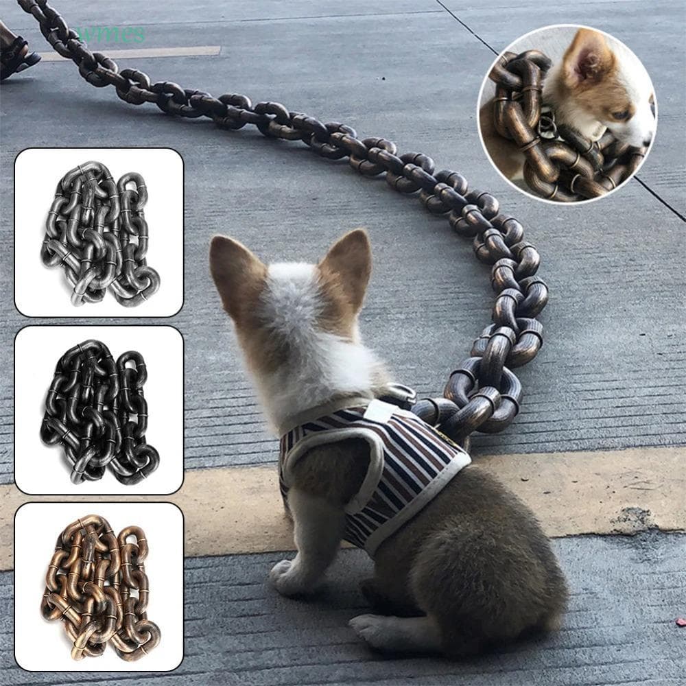 Corda De Tração Para Cães WMES1 , Corrente De Cachorro De Simulação Ousada De Estilo Antigo , Coleira De Plástico Leve E