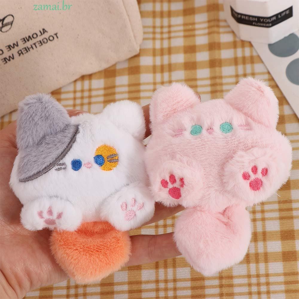 Chaveiro De Pelúcia De Gato De Café ZAMAI , Broche Fofo , Boneca Animal Colorido Macio