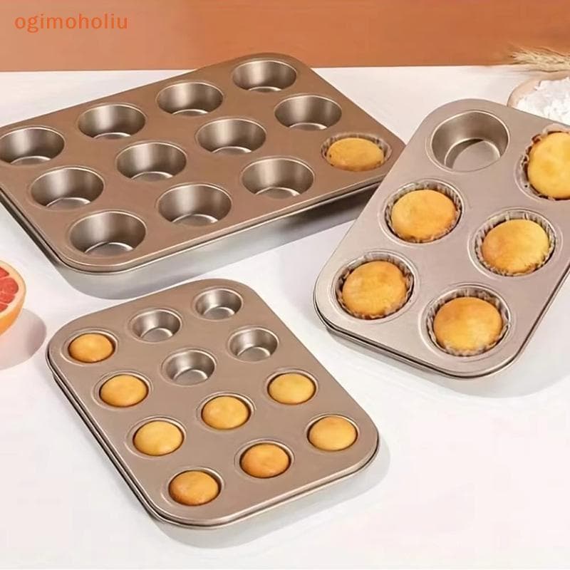 [GMH] 4/6/12 Copos Cupcake Pan Muffin Bandeja Molde Aço Carbono Assadeira Não Sti Bakeware De Bolo De Microondas DCZ