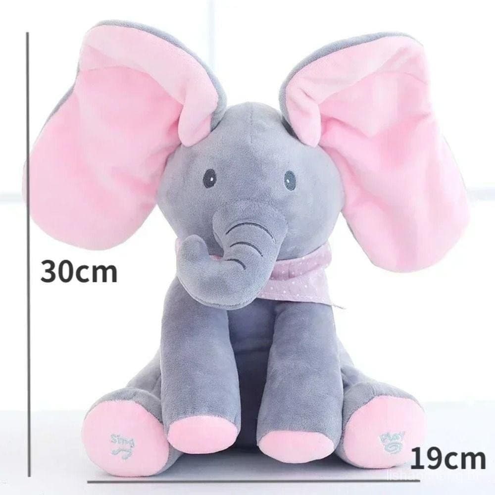 Elefante de Esconderijo, Brinquedo de Pelúcia Eletrônico Cantante, Animal Musical com Orelhas Móveis 5ZLJ J92T P4XI