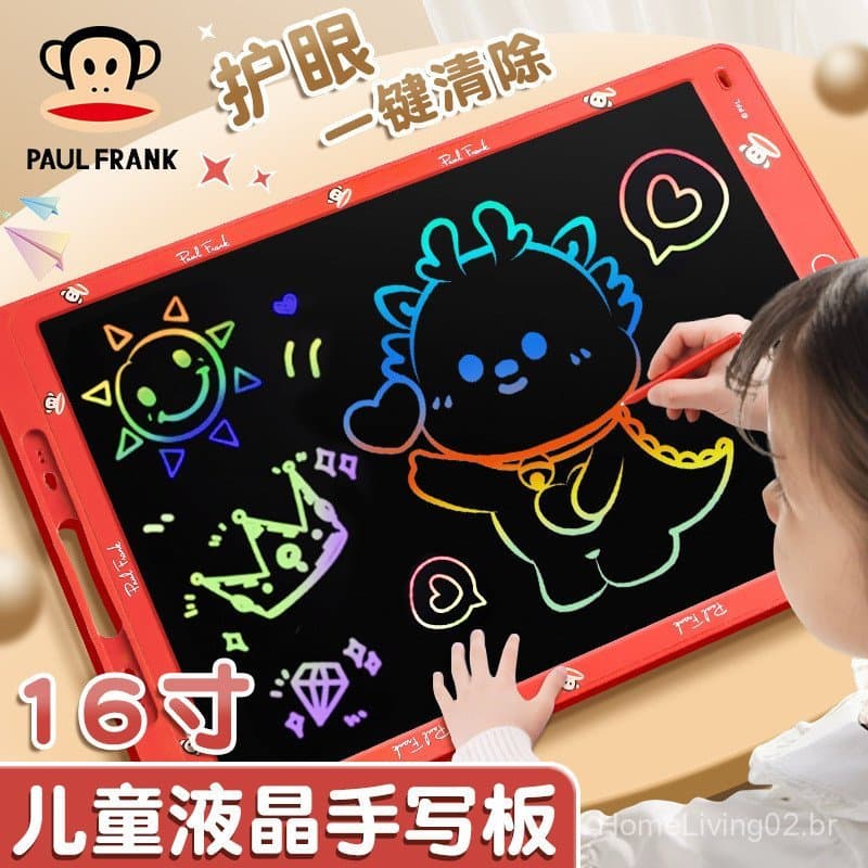 Tablet de Escrita LCD para Crianças Paul Frank/Big Mouth Monkey, Quadro de Escrita Inteligente Eletrônico para Desenho,