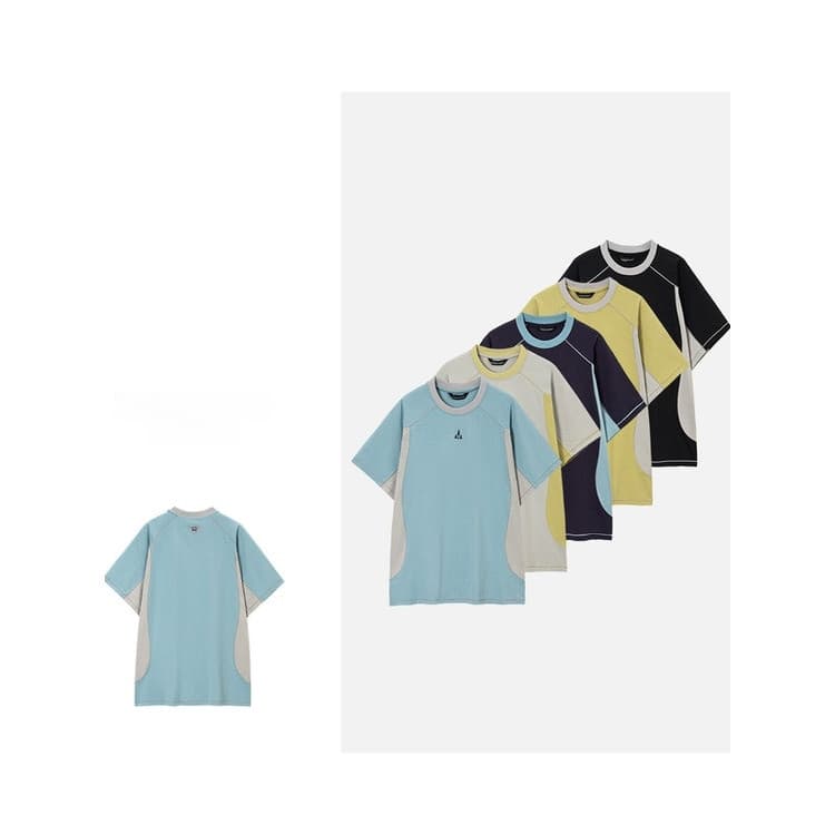 MIN SAN JIN Novo Estilo Esportes Absorção de Umidade Secagem Rápida Contraste Cor Solta Camiseta de Manga Curta HYM-2590