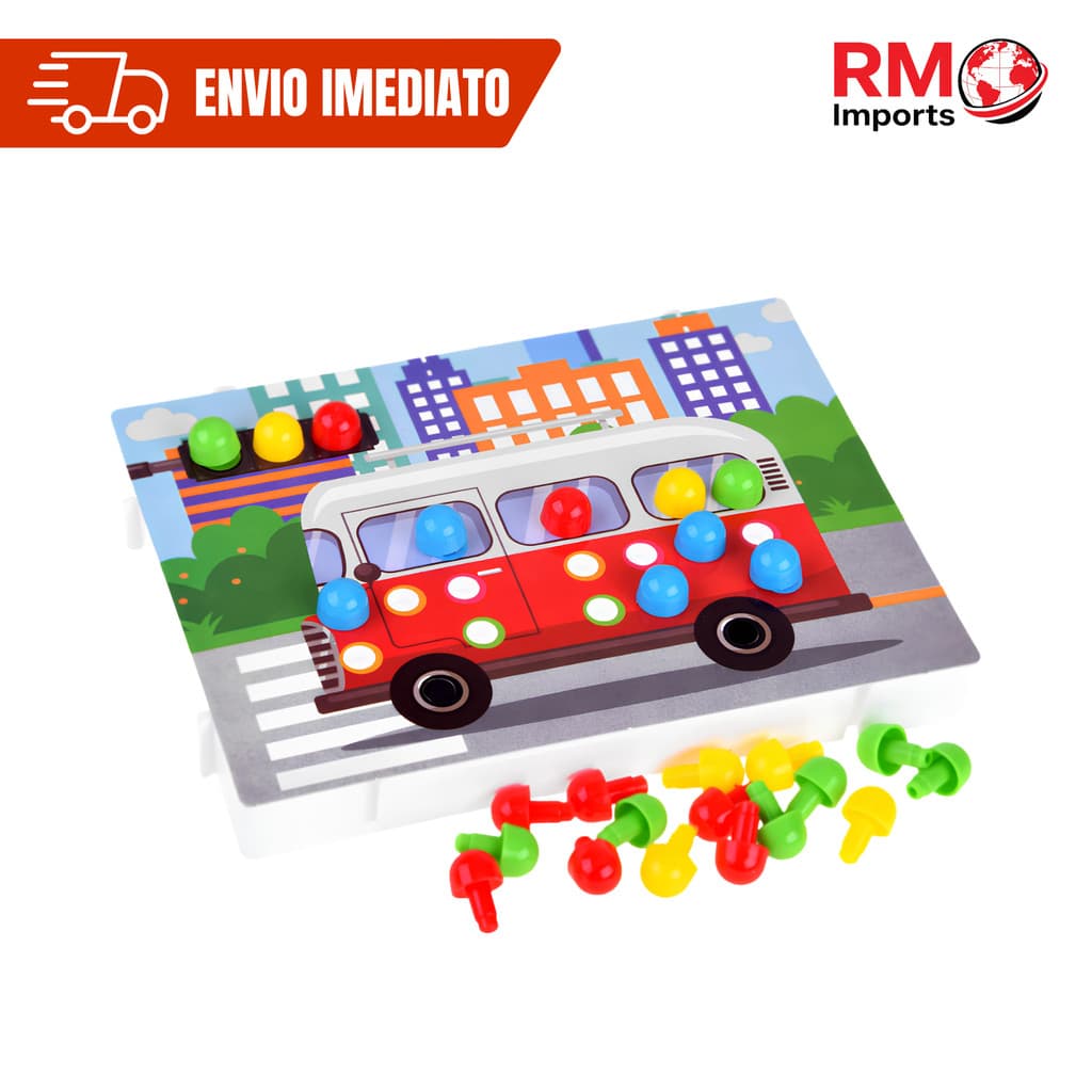 Brinquedo Educativo Prego Cogumelo Sensorial de Encaixar Montessori Infantil