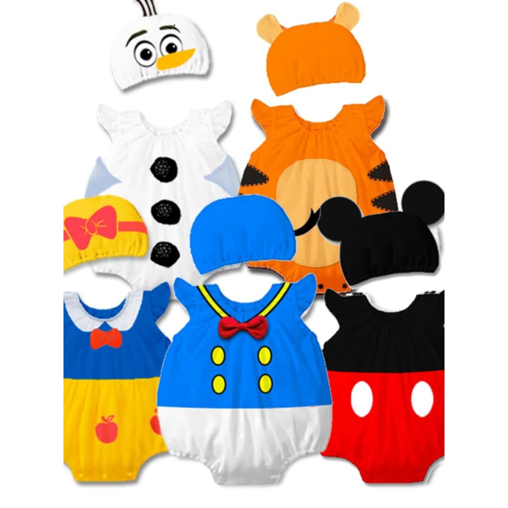 Novo Disney bebê neve bebê macacão Halloween tigre Minnie pato Donald evento desempenho traje