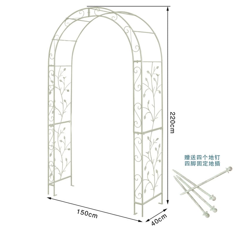 Estilo americano angustiado pátio ferro arco flor suporte ao ar livre terraço jardim flores rosa planta escalada Rack