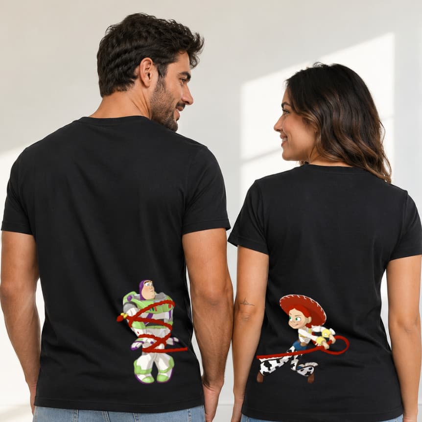 Kit Camiseta Casal Buzz e Jessie Toy Story Camisas Personalizadas Presente Casal Camiseta promoção lançamento