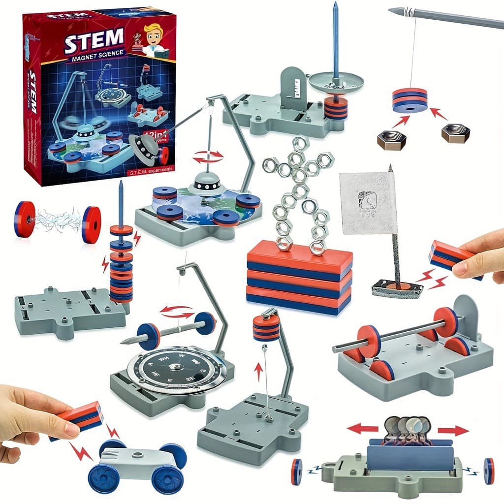 Kit Científico De Levitação Magnética Antigravidade 12 Em 1 | Brinquedos Educativos De Física STEM Para Crianças E Adole