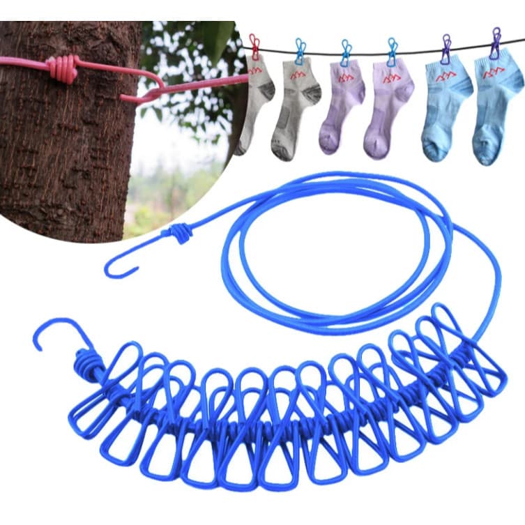 GUIANA Linha Varal De Roupa De Secagem Multifuncional De 180cm Com 12 Clipes