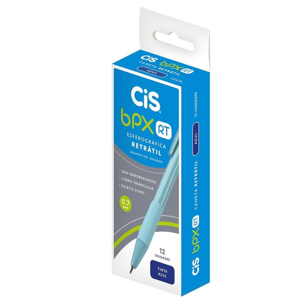 Caneta BPX Retrátil 0.7mm 12 Unidades - Cis
