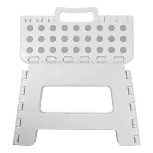 Banqueta Multiuso Retrátil Resistente Dobrável Branco Suporta Até 150kg Versátil Compacta
