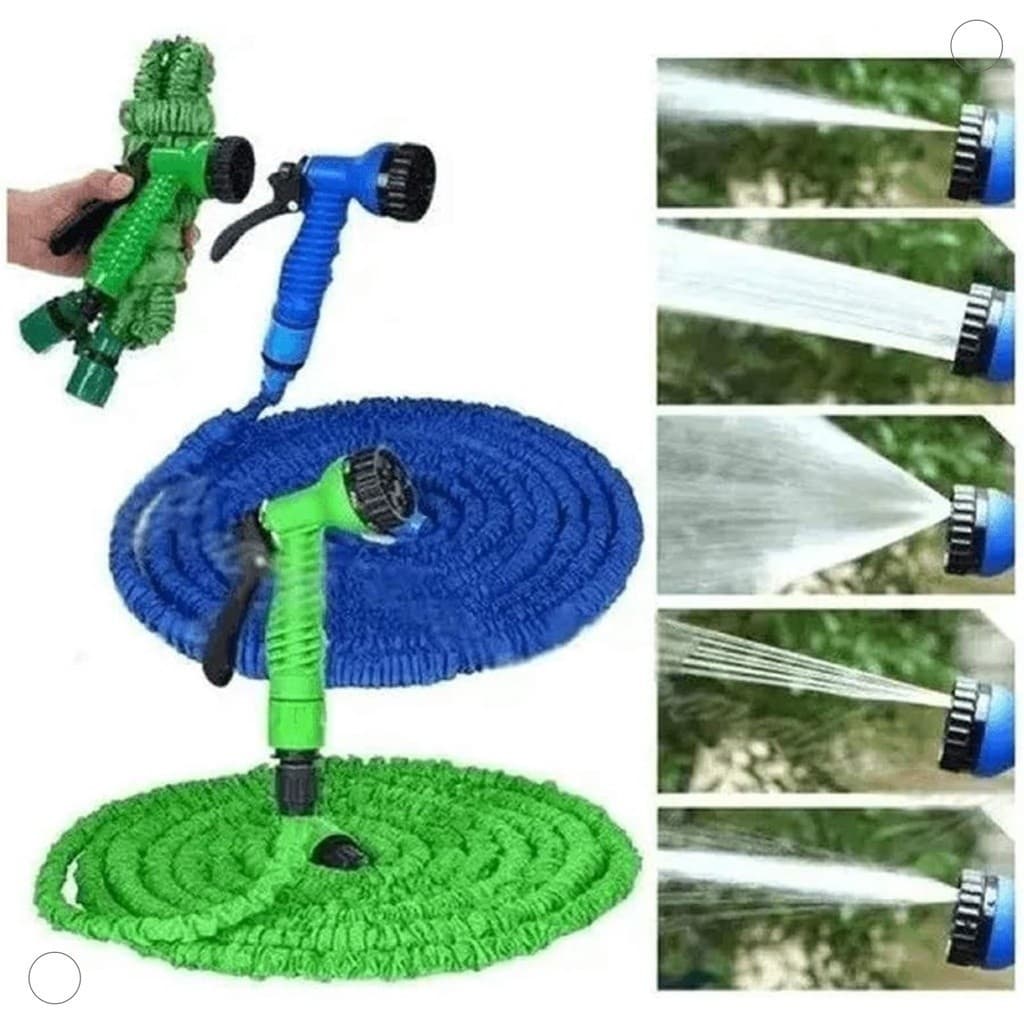 Mangueira Mágica Extensível 30m - 15m Compacta com Gatilho 7 Jatos e Engate Rápido
