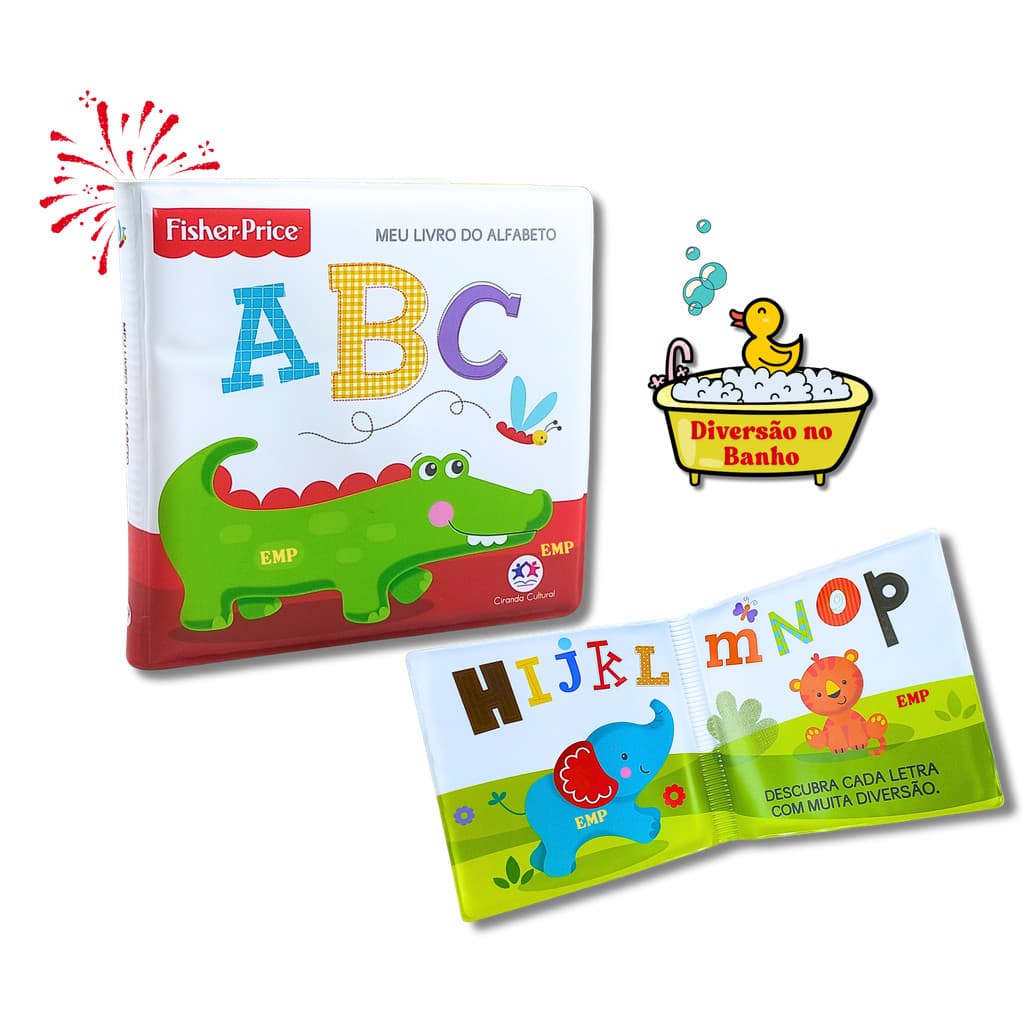 Livro Infantil de Banho Fisher-Price - Meu Livro do Alfabeto ABC