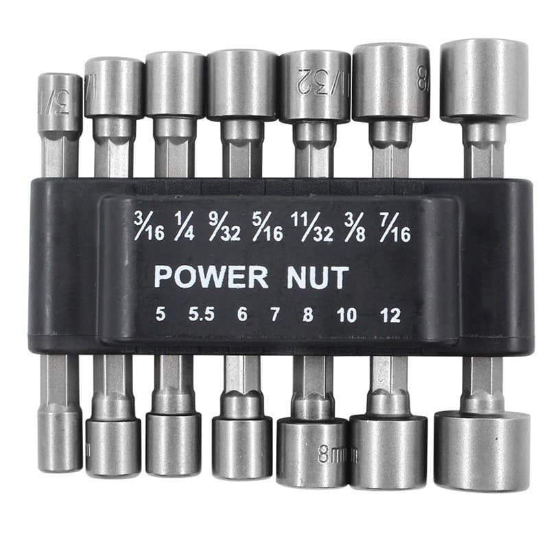 Jogo de 14 Peças: Soquetes Canhão de 4 a 13mm + Adaptadores Hexagonais