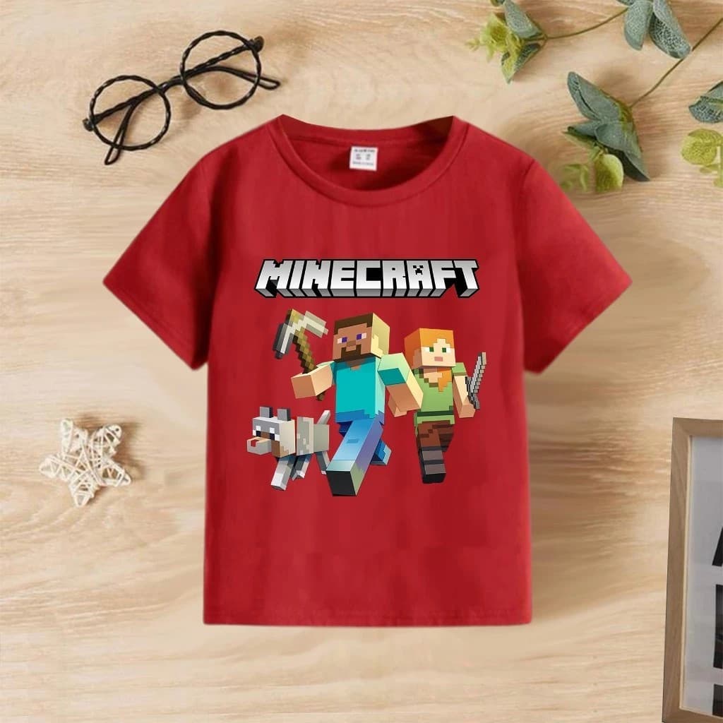 Camiseta Infantil  Estampa Minicraft Estilosa Menino