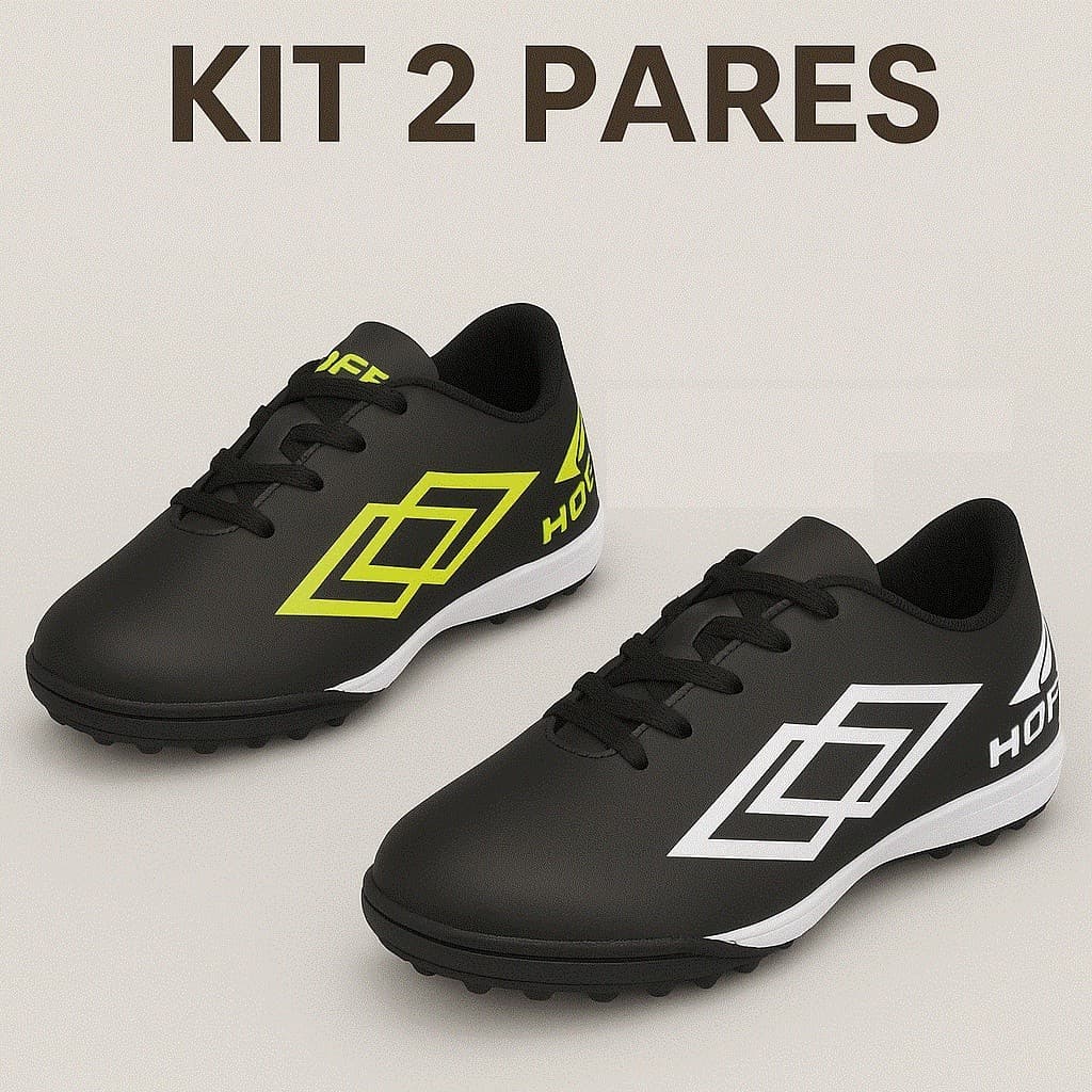 KIT 2 Chuteira Society Tênis  Futebol Grama Sintética Infantil Leve