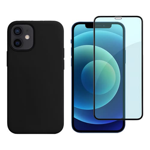 Capa Silicone Aveludada Preta Para iPhone 11 + Pelicula
