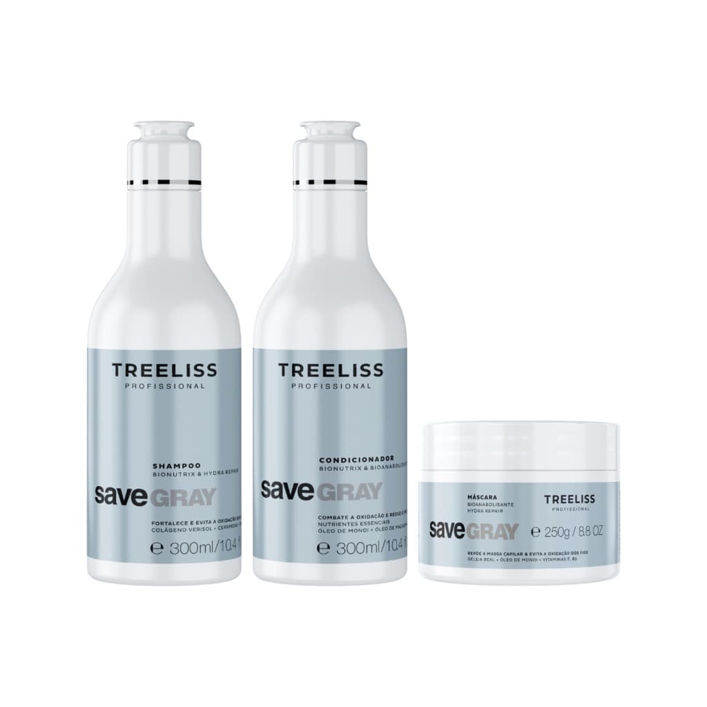 Kit Save Gray Shampoo, Condicionador e Máscara Hair Care