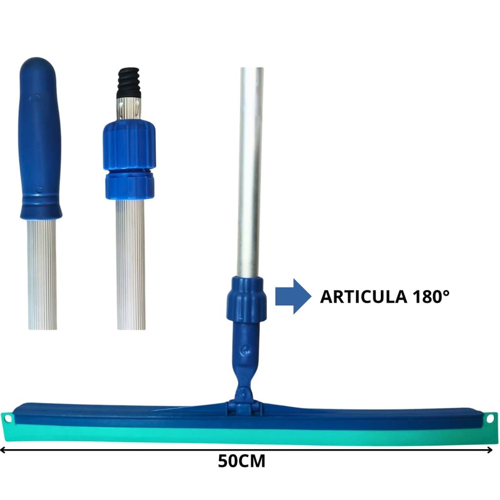 RODO 50CM BORRACHA SILICONE CABO 1,60 ALUMÍNIO EXTENSOR