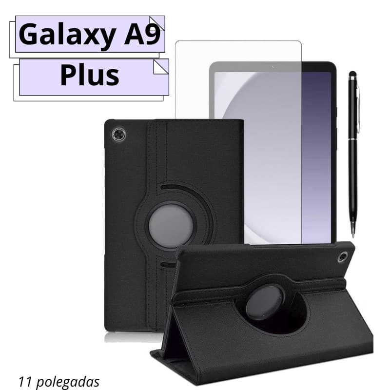 Capa Giratória + Película + Caneta Touch Para Galaxy A9 Plus