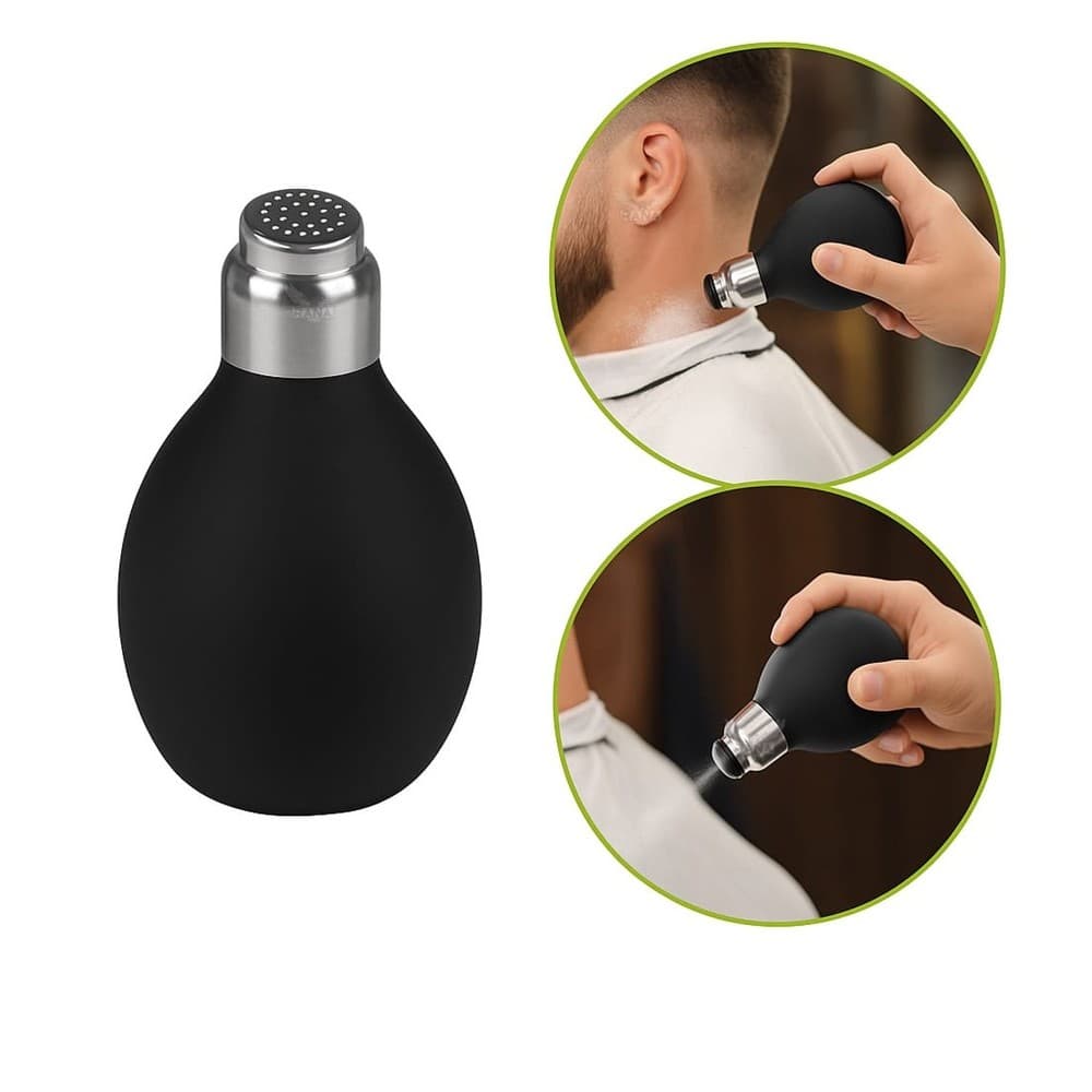 Borrifador De Talco de Silicone Para Barbeiro Preto cod 667