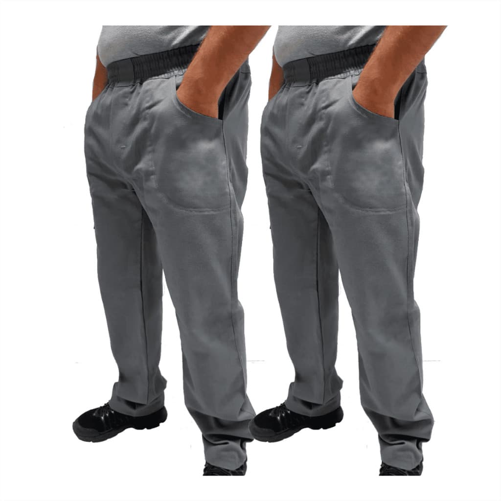 Kit C/ 2 Calça de Uniforme Encanador Brim Profissional Reforçada
