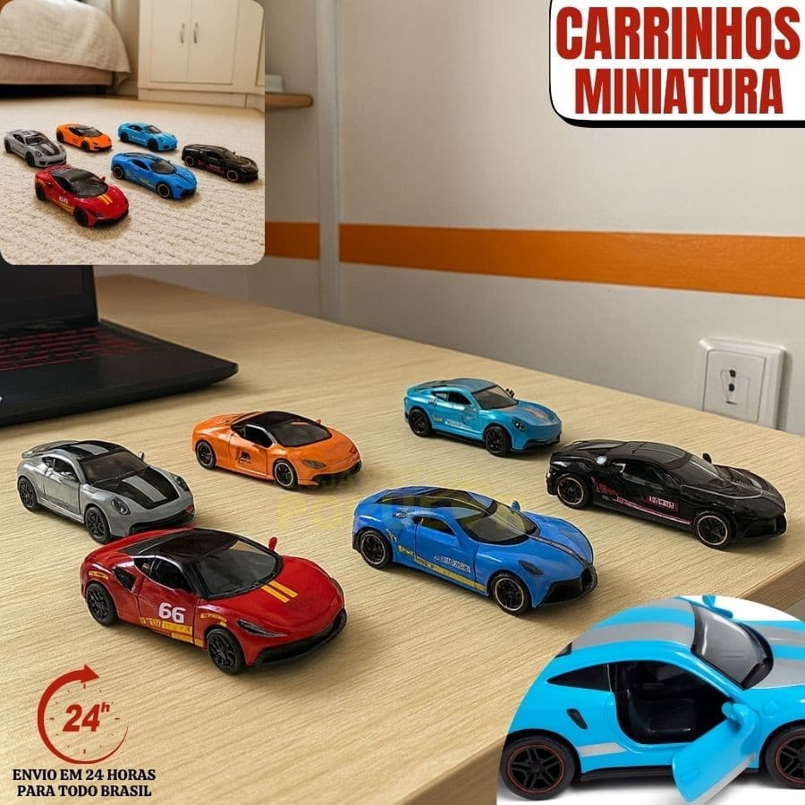 Presente Dia das Crianças Carrinho de Brinquedo Miniatura de Metal Fricção - Abre Portas