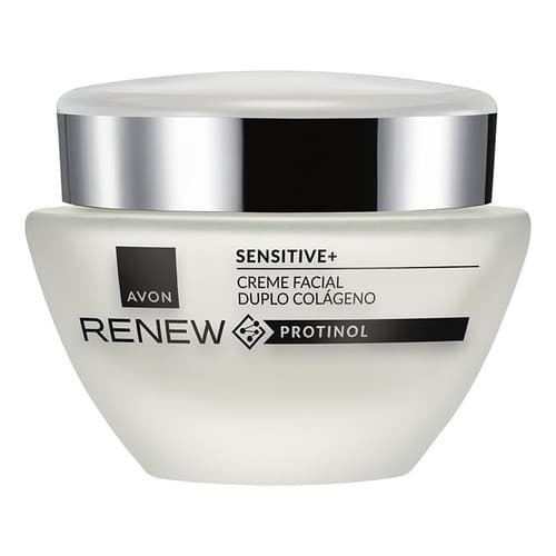 Creme Renew Sensitive+ Duplo Colágeno 50g Avon Antissinais