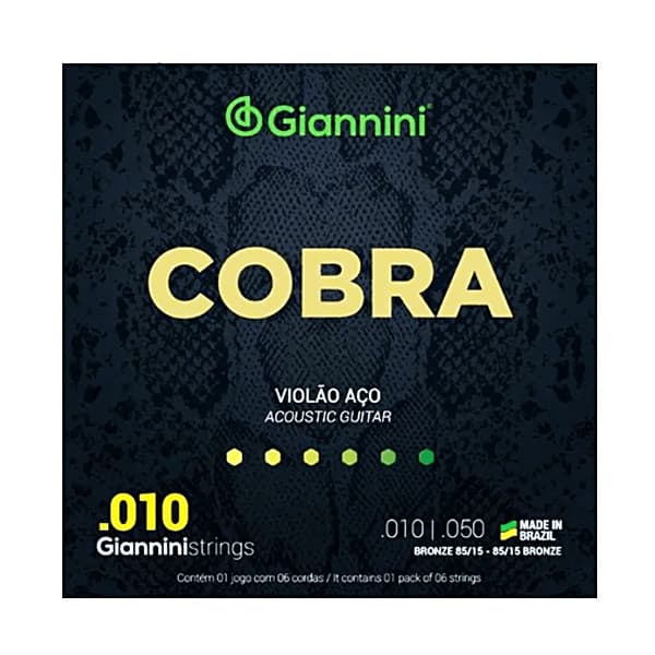 Encordoamento Violão Aço 010 Cobra Giannini