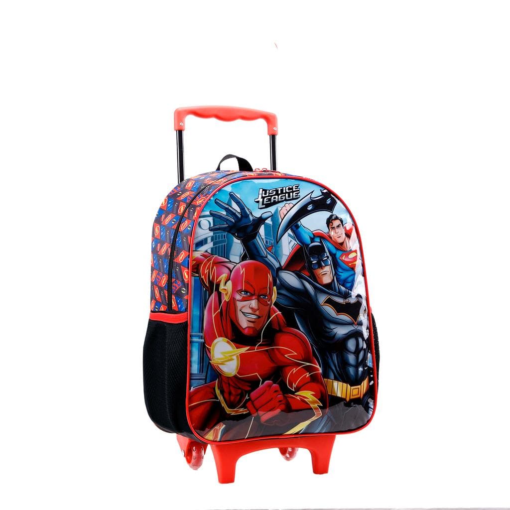 Mochila Infantil Liga da Justiça com Rodinhas 16 Polegadas Escolar Envio Rápido Promoção Mochila Resistente
