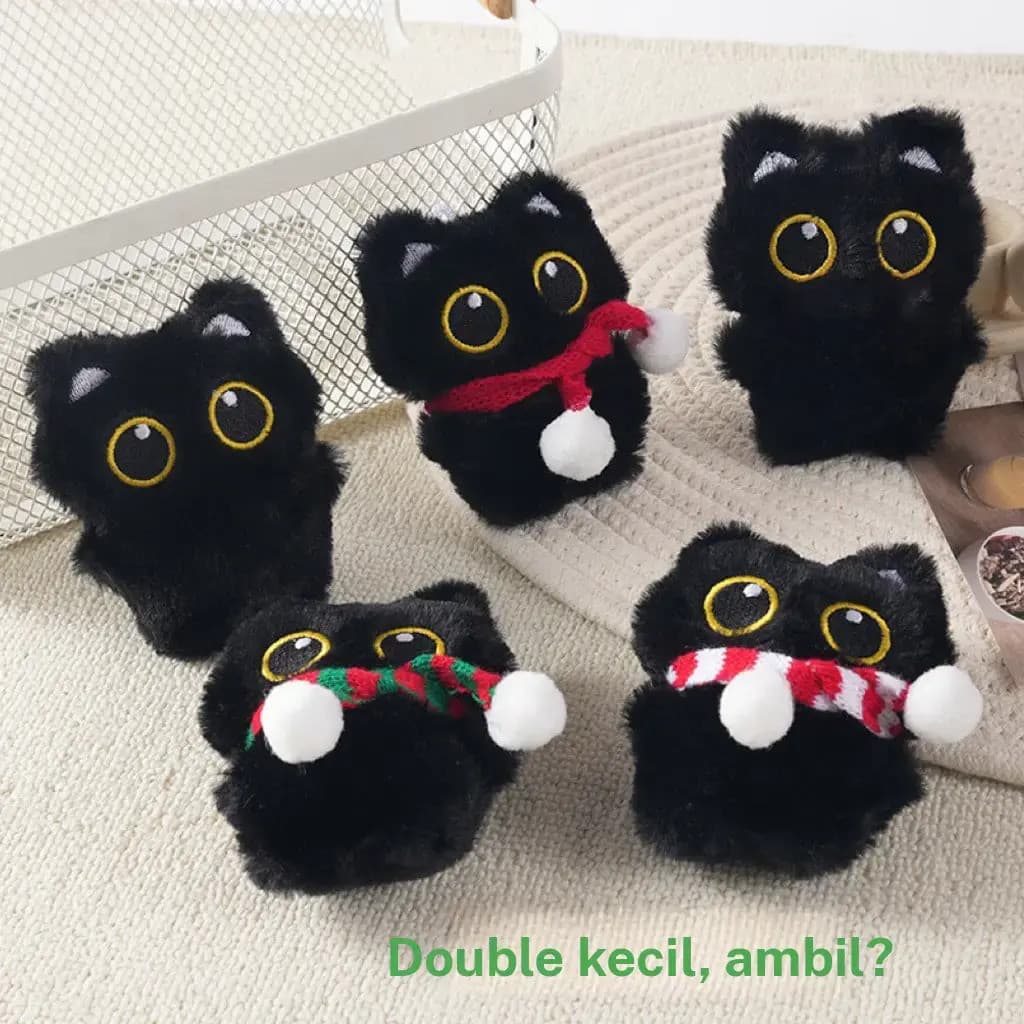 Figurinha de Gatinho de Pelúcia, Preta, Fofa, Adequada para Brinquedos Infantis, Presentes para Estudantes