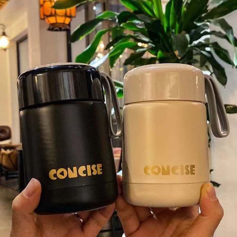 Mini pote de guisado a vácuo portátil, copo de guisado para crianças, estudantes com lancheira isolada de arroz, simples