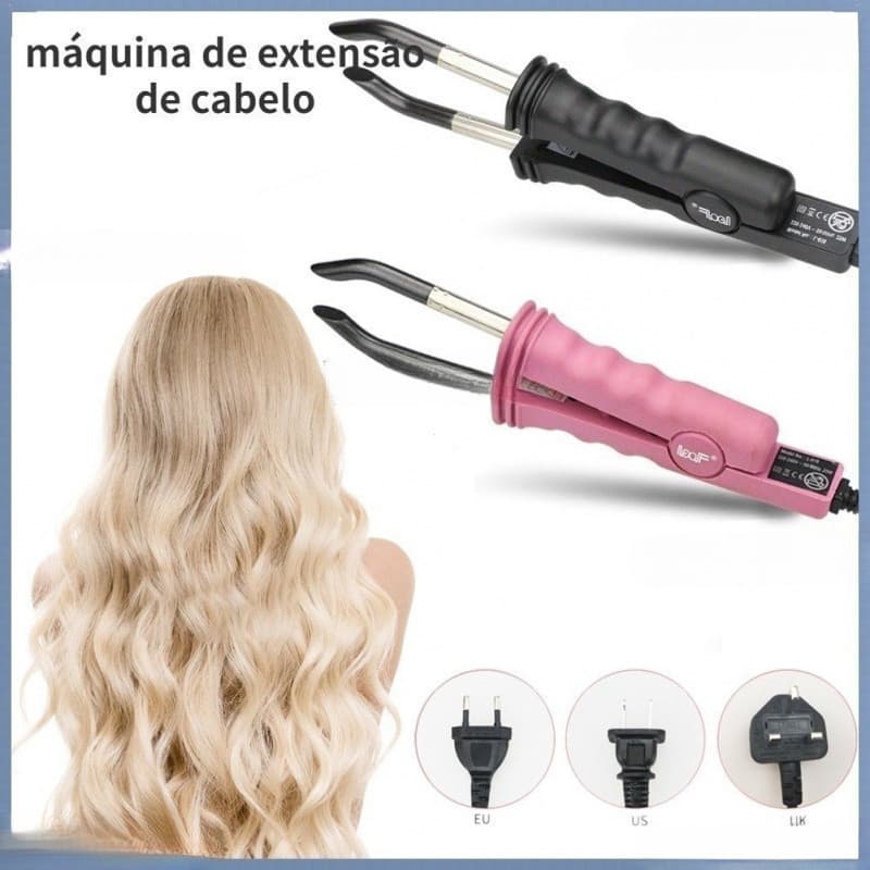 Para Pinça de Queratina para Cabelos Aplicados Pinça de Queratina de Ponta Grande e Lisa Bivolt