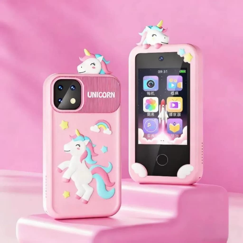 Celular Infantil De Brinquedo Telefone C/display Hd Cor Rosa-unicornio