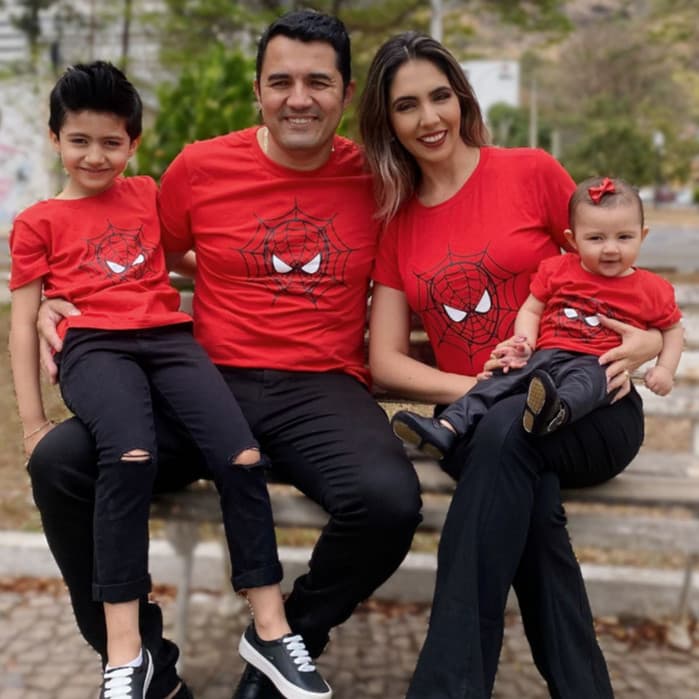 Camiseta Personalizado Feminina ou Masculino Adulto ou Infantil Homem Aranha Estampada Frente
