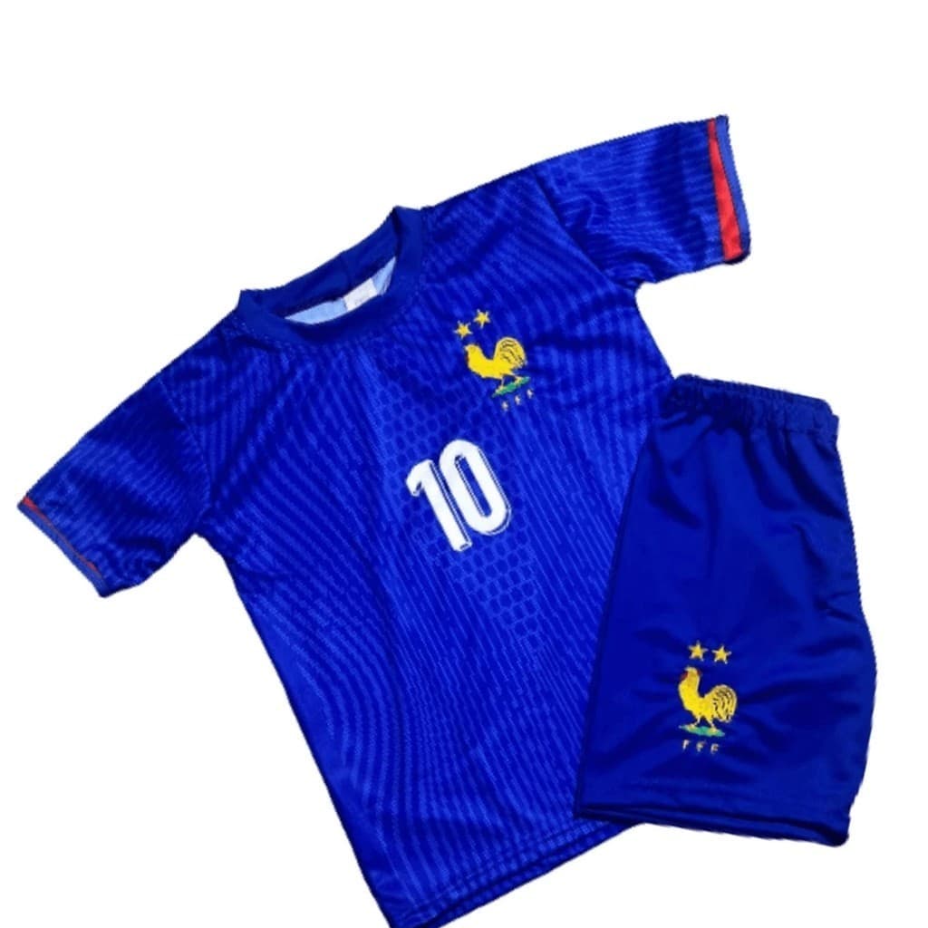 Conjunto Infantil Europeu Kit de Futebol para Crianças França Azul Mpabbé