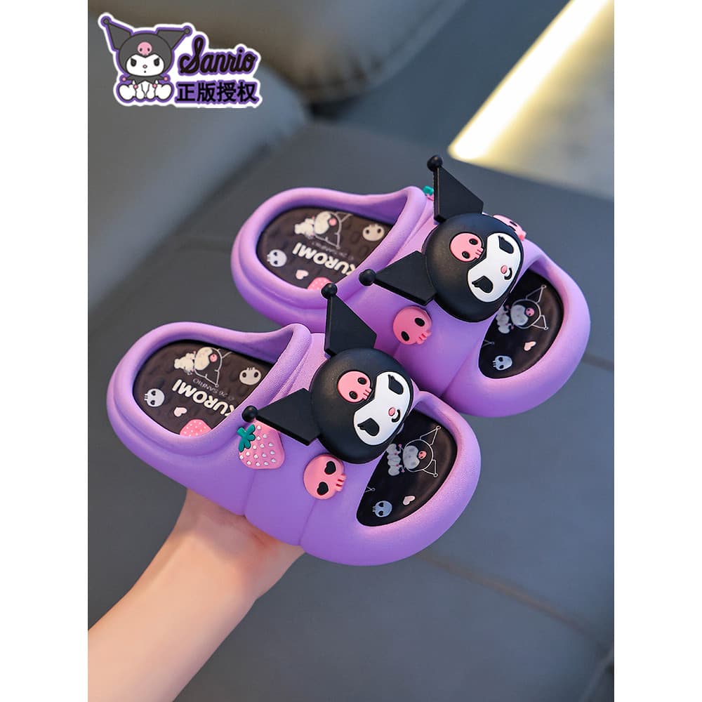 Sanrio crianças sandálias chinelos meninas verão dos desenhos animados bonito casa antiderrapante banho interior pai-fil
