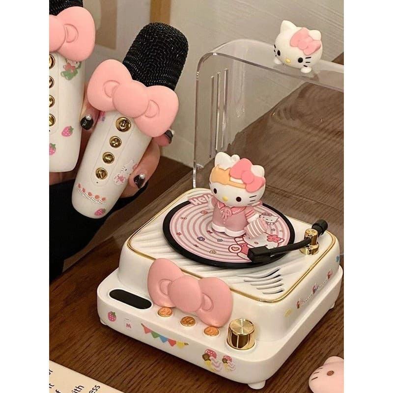 Toca-discos Bluetooth alto-falante bonito dos desenhos animados gato áudio presente de aniversário menina namoradas mês
