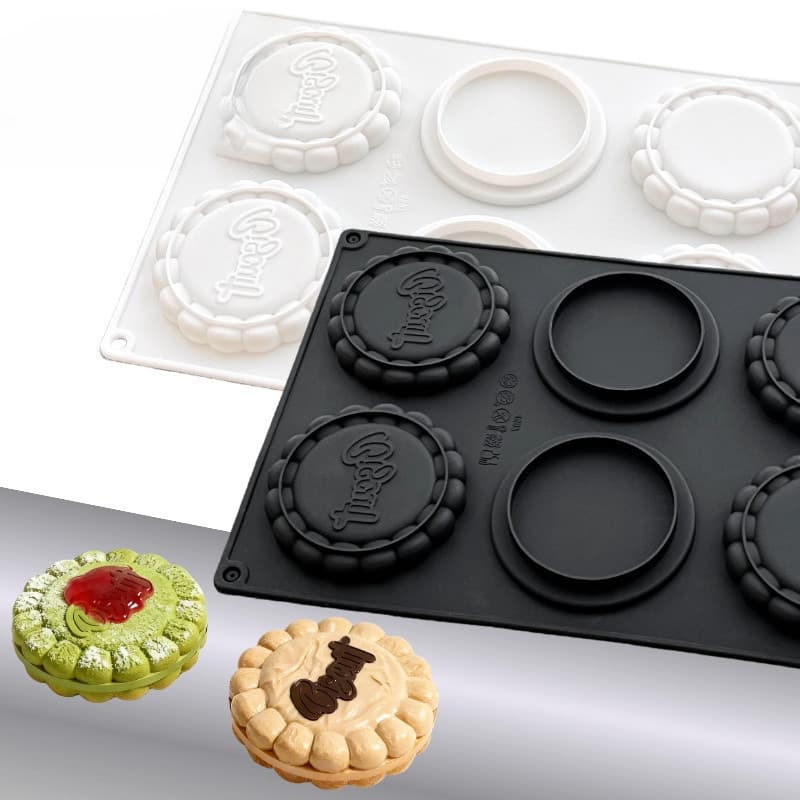 Tangba tangba conjunto de biscoitos de girassol Mousse molde de Silicone camada de flor molde de cozimento de bolo