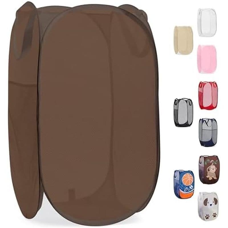 Cesto De Roupa Suja Dobrável De Malha Para Lavanderia , Pacote Com 2-Grande Bolso Lateral , Respirável & amp ; Durável E