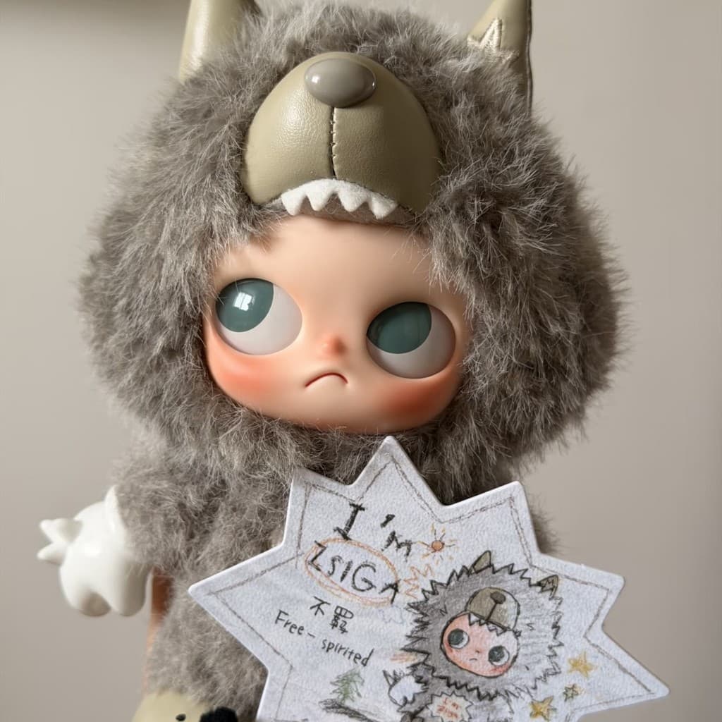 Minha caixa misteriosa (versão continental da China) zsiga novo produto série lobo vinil boneca de pelúcia mochila ornam