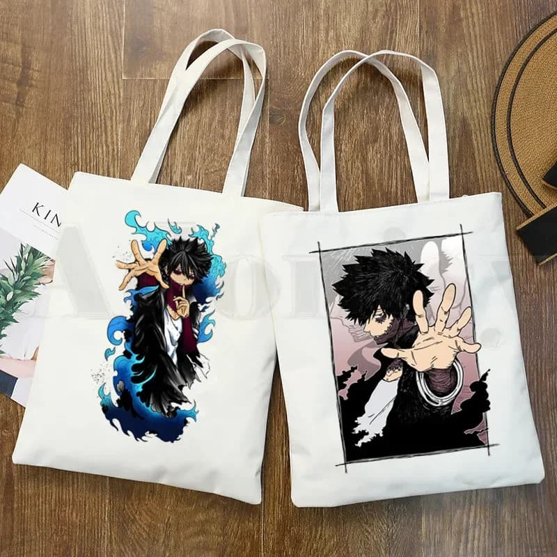 Bolsas de Ombro MHA Merch Anime Dabi, Bolsas Casuais para Compras, Bolsa Elegante de Lona para Mulheres