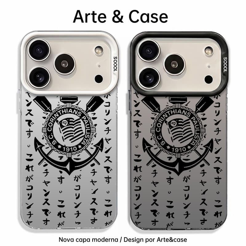 Capinha de silicone fosca impacto-Sport Club Corinthians Paulista For iPhone XS,11,12 ProMax,13,14,15Plus,16,17