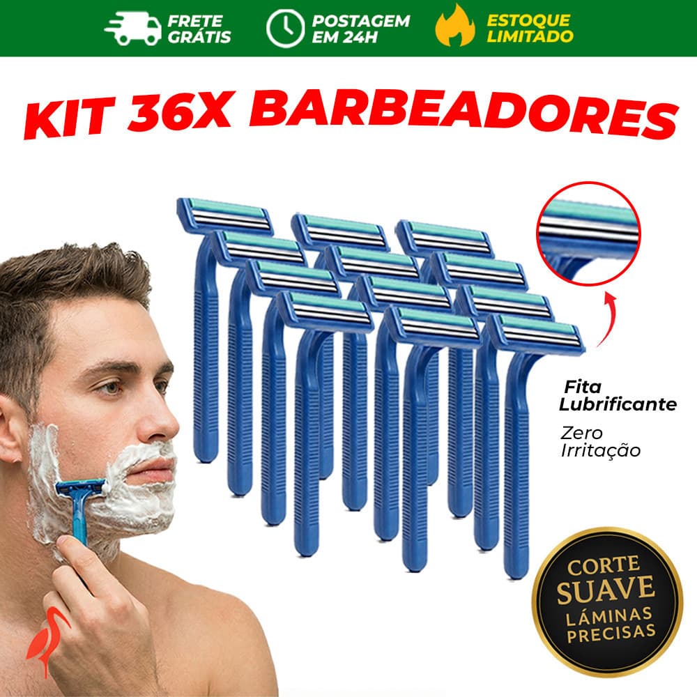 36x Unidades Gilete Descartável Barbeador 2 Lâminas Unissex com Fita Lubrificante Envio Rápido