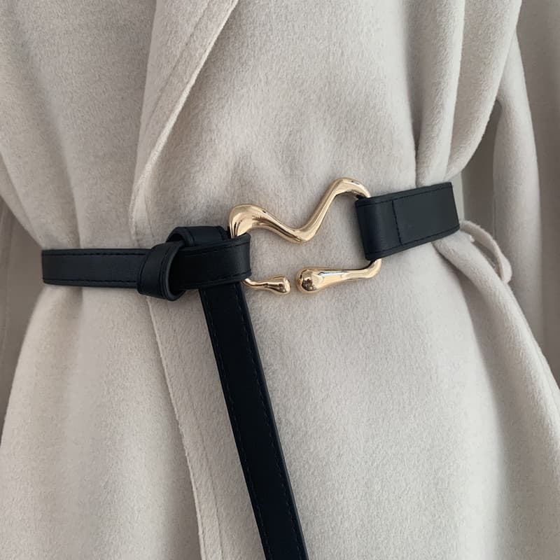 Nova moda cinto feminino combinando terno casaco feminino cinto fino atado decorativo cinto preto cintura estreita mais