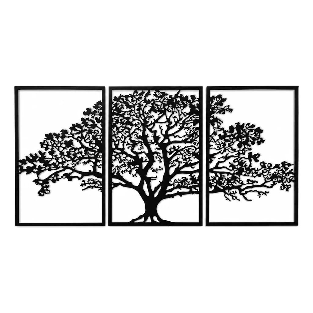 Arte De Parede 3 Árvores Decorativa Impressão 3D Painel Moderno Natureza