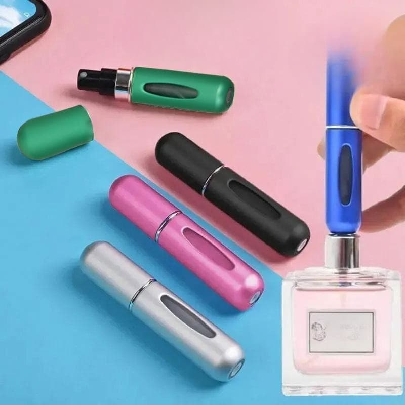 1 unidade de frasco de perfume portátil de alumínio com bomba automática: Recipiente recarregável para viagens, ideal co